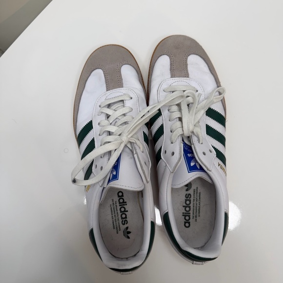 Men Adidas Samba White and Dark Green Shoes - Picture 4 of 5